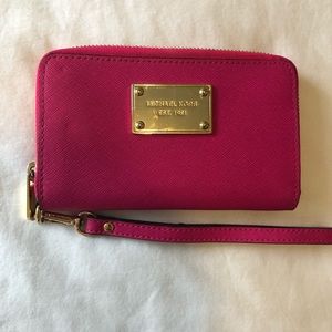 Michael kors new pink wristlet. Never used